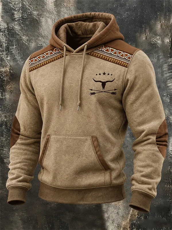Men's Longhorn Arrow Western Tribal Hoodie