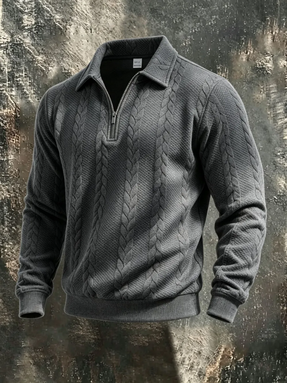 Men's Collared Half-Zip Knit Pullover