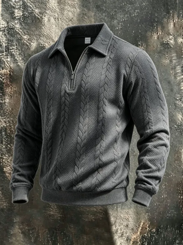 Men's Collared Half-Zip Knit Pullover