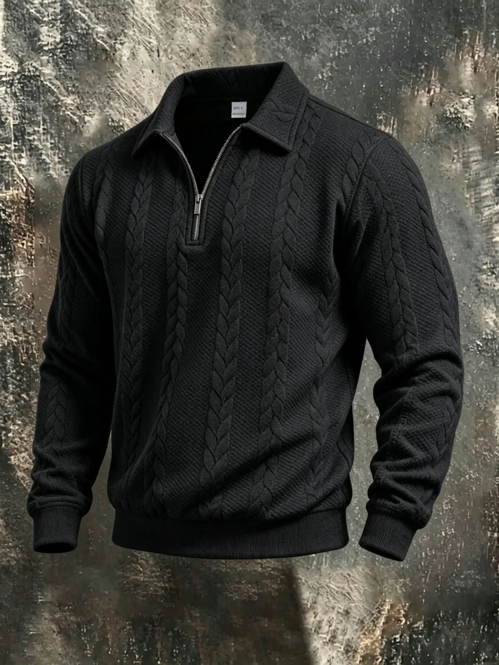 Men's Collared Half-Zip Knit Pullover