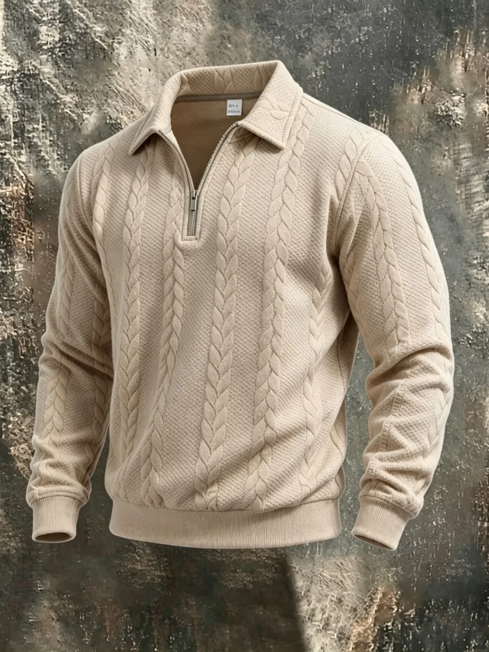 Men's Collared Half-Zip Knit Pullover