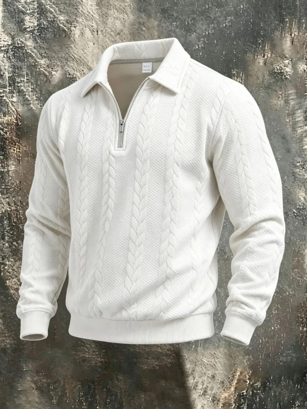 Men's Collared Half-Zip Knit Pullover