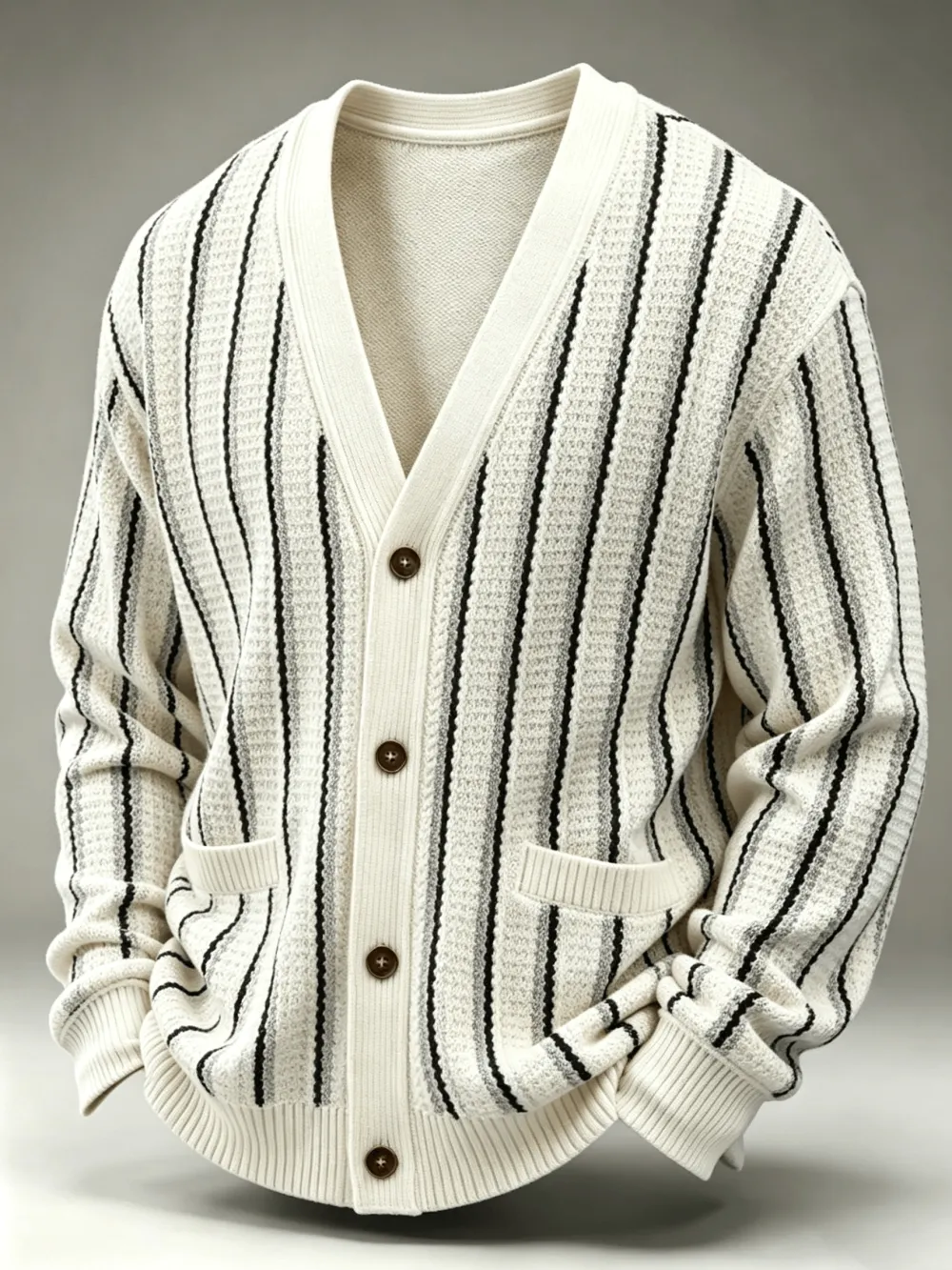 Men'S Retro Western Contrasting Printed Cardigan Top