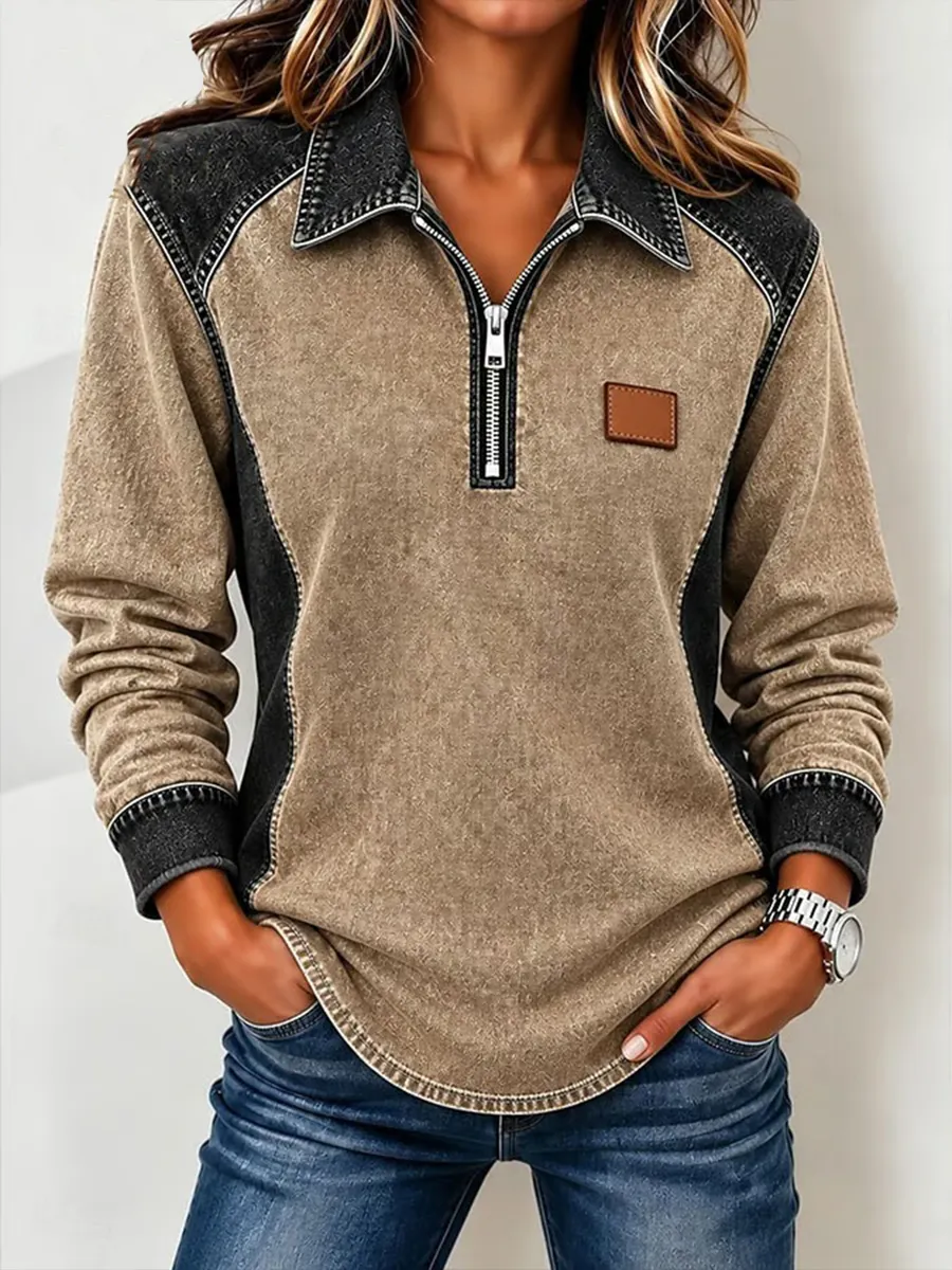 Women's Vintage Western Pattern Print Sweatshirt