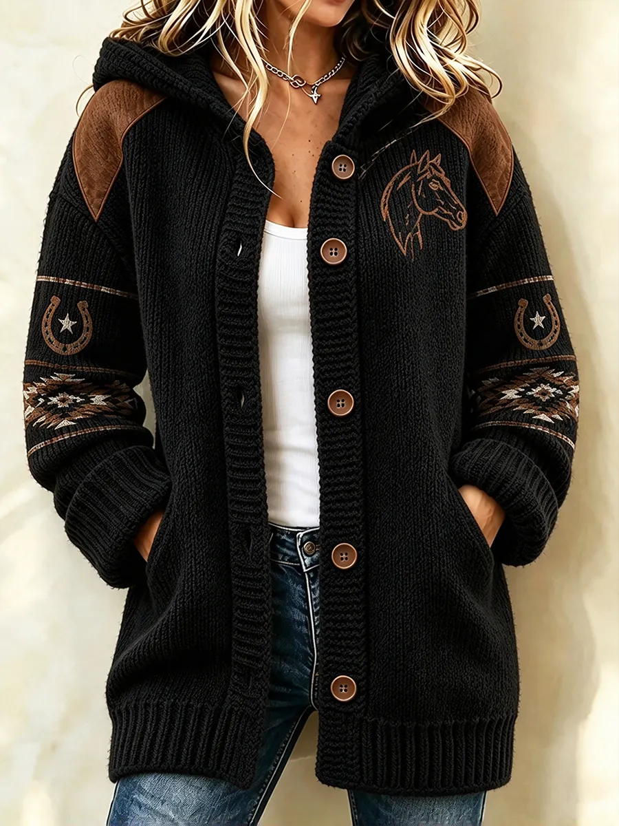 Women'S Contrasting Printed Sweater