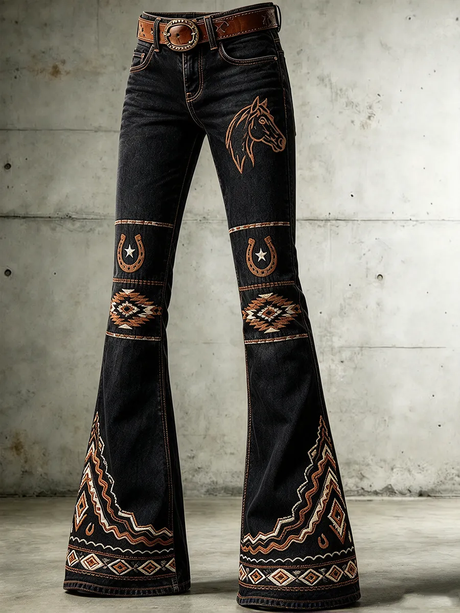 Women's Floral Pattern Jeans