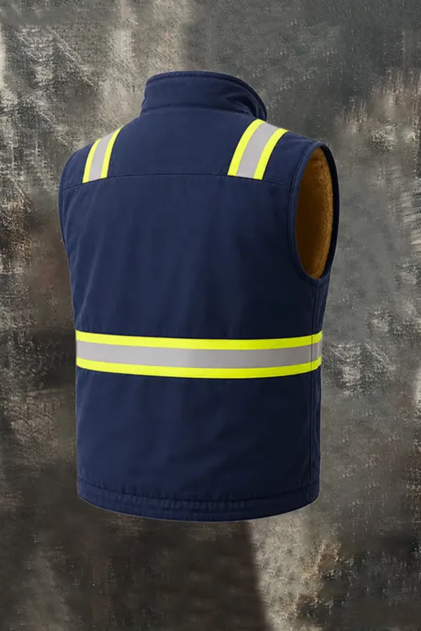 Men's Outdoor Multi-Pocket Thermal Fleece-Lined Work Vest