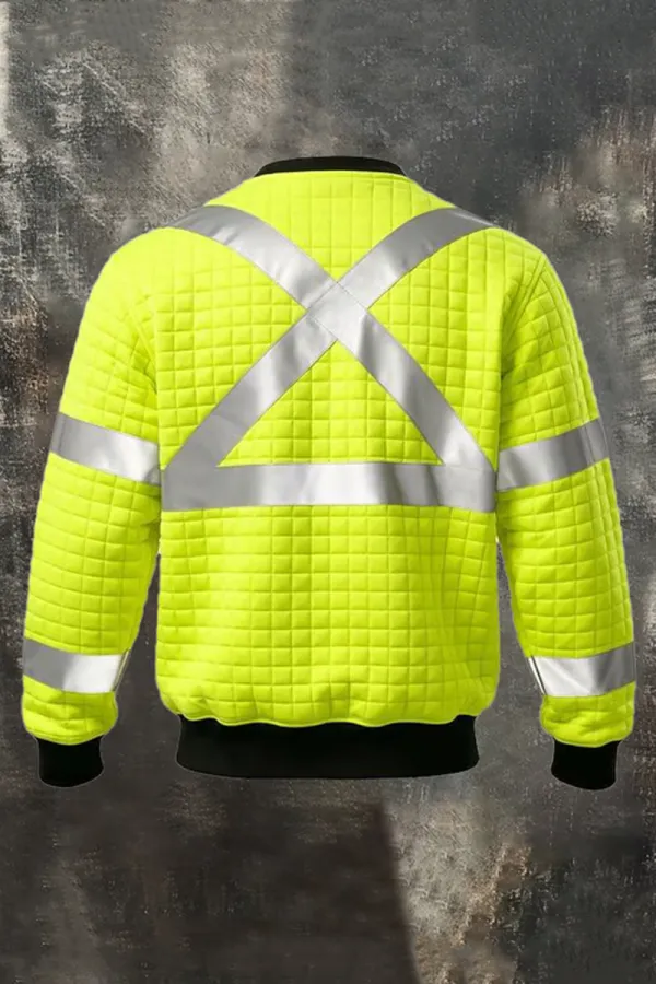 Men's Outdoor Multifunctional Color-Block Waffle-Knit Sweatshirt Workwear