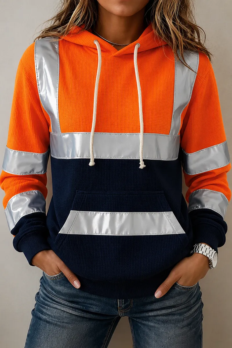Women's Retro Reflective Stripe-Panel Sweatshirt