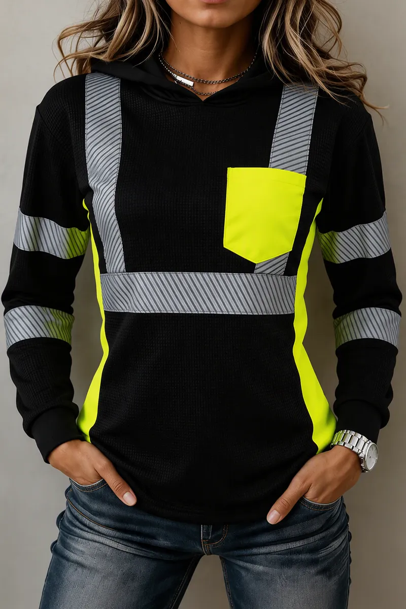 Women's Retro Reflective Stripe-Panel Sweatshirt