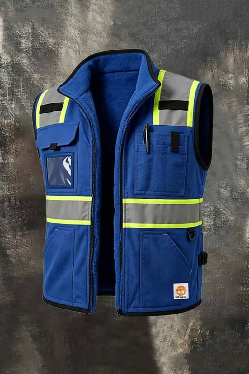 Men's Outdoor Multi-Pocket Thermal Fleece-Lined Work Vest