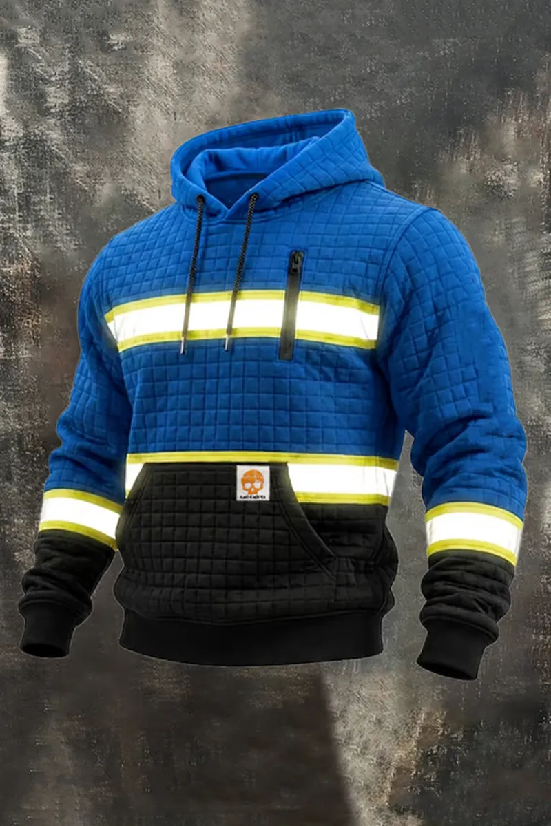 Men's Outdoor Reflective Clothing Safety Work Clothes Waffle Sweatshirt