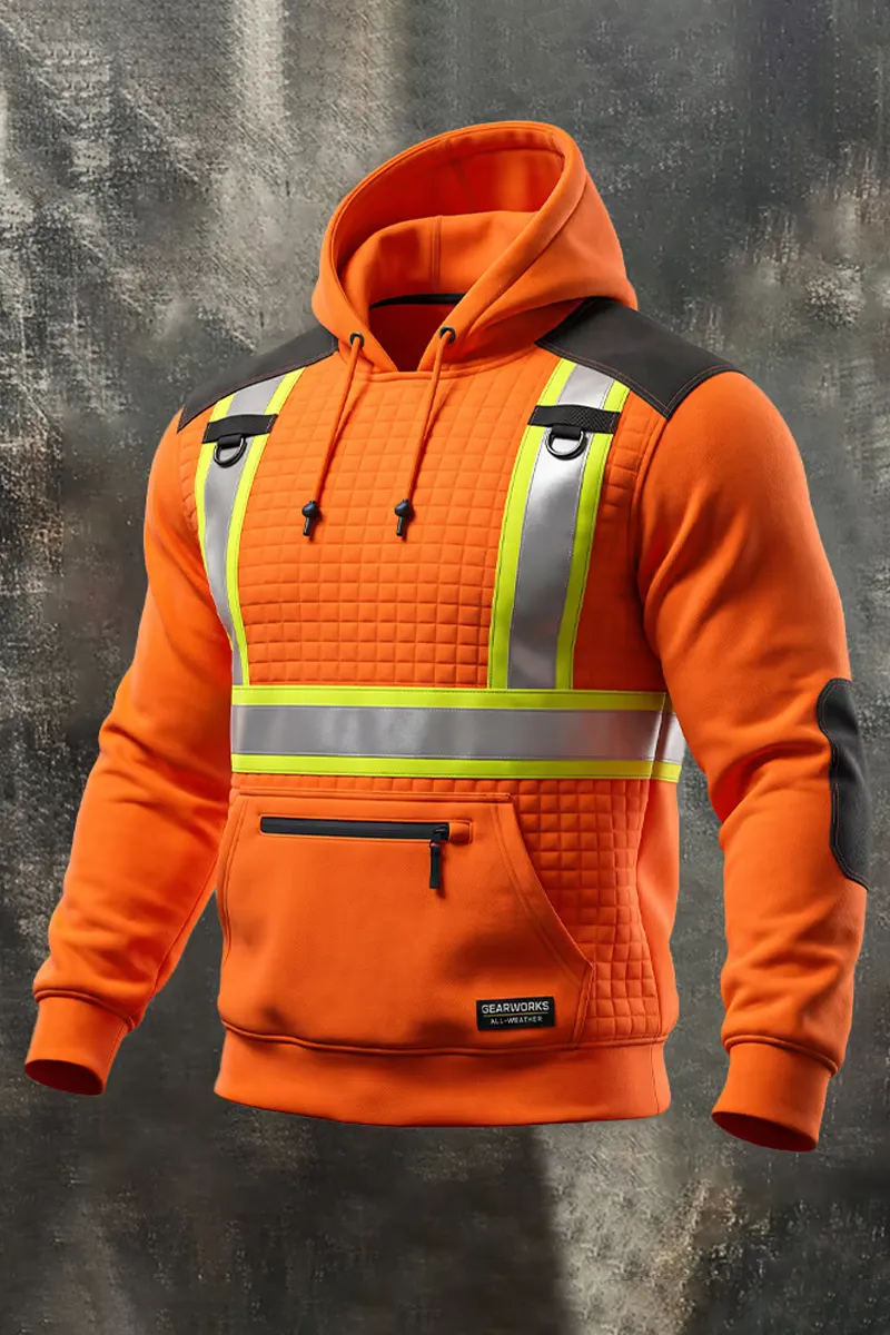 Men's Outdoor Reflective Clothing Safety Work Clothes Waffle Sweatshirt