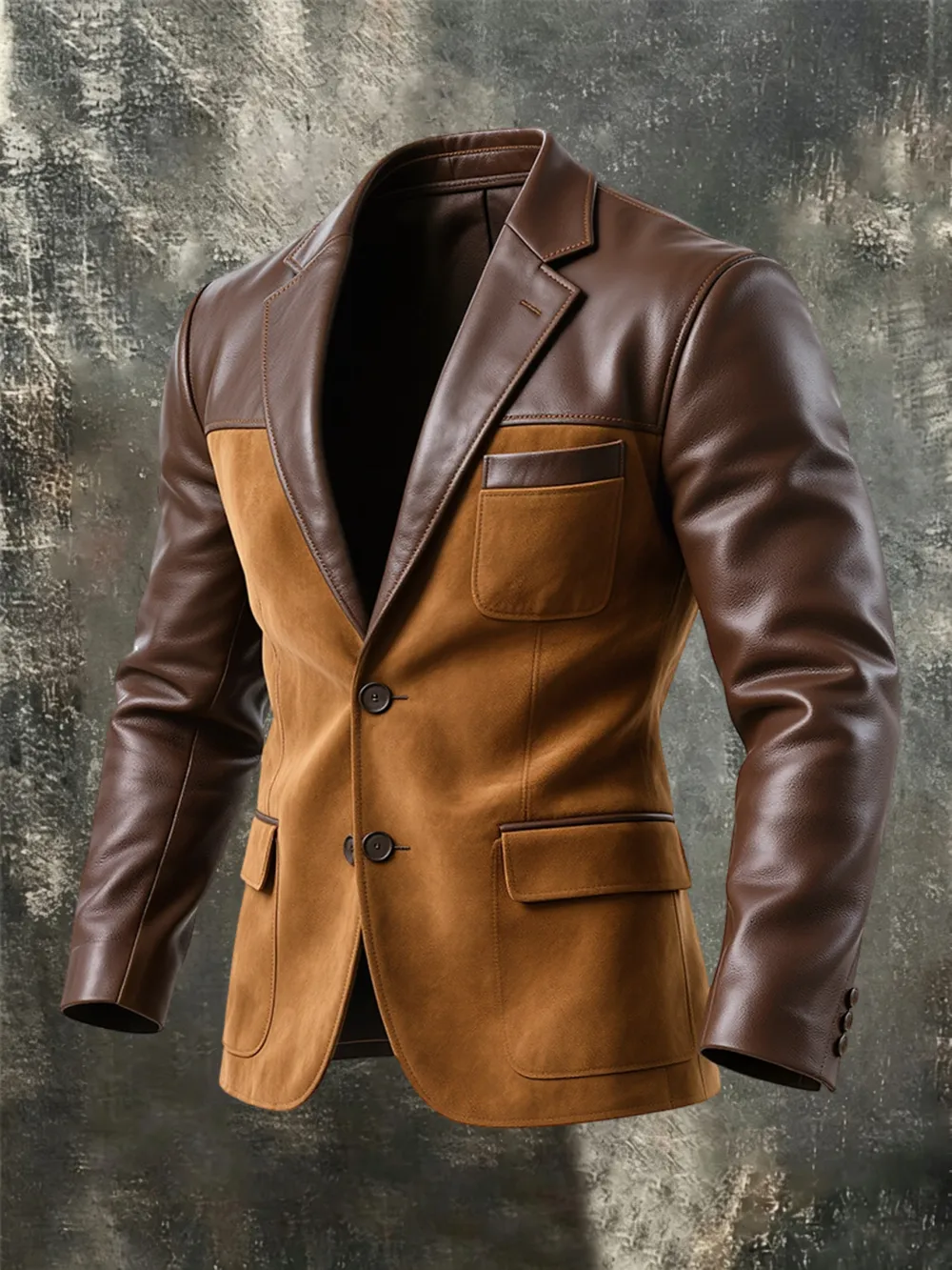 Men's Faux Suede Panel Jacket