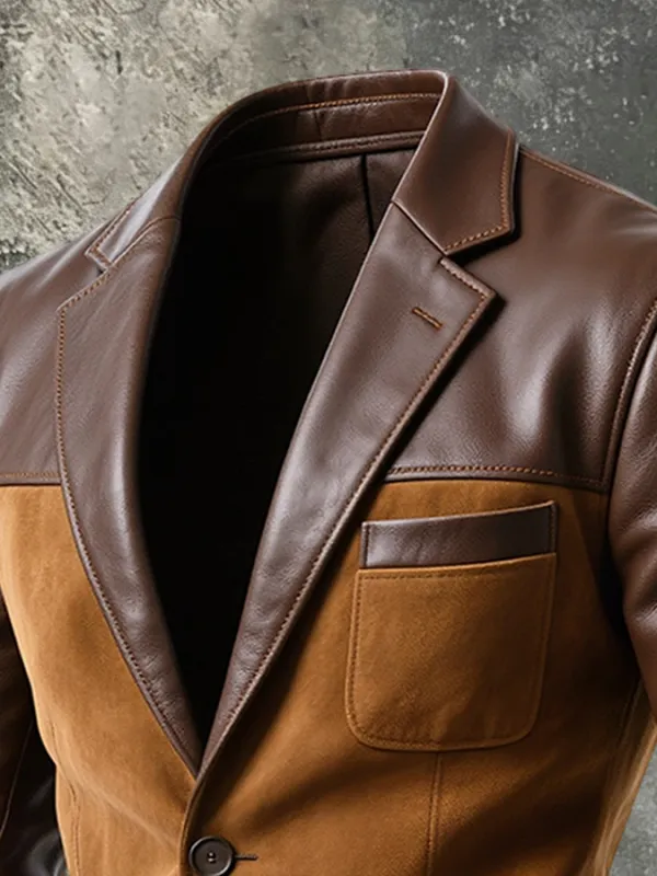 Men's Faux Suede Panel Jacket