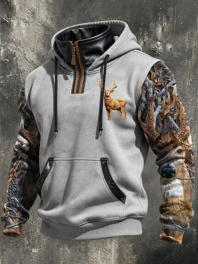 Men'S Western Printed Casual Hoodie