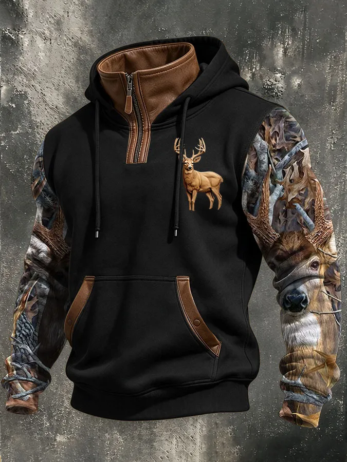Men'S Western Printed Casual Hoodie