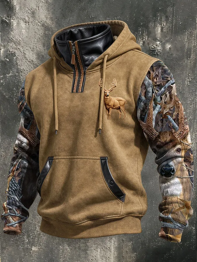 Men'S Western Printed Casual Hoodie