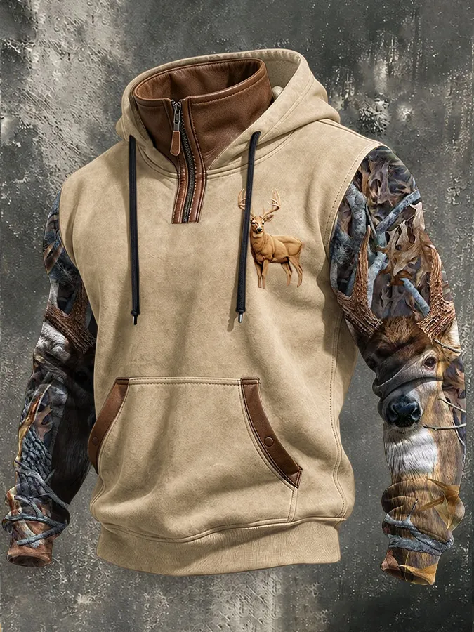 Men'S Western Printed Casual Hoodie