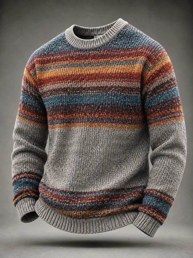 Men'S Casual Western Gradient Knitted Sportswear