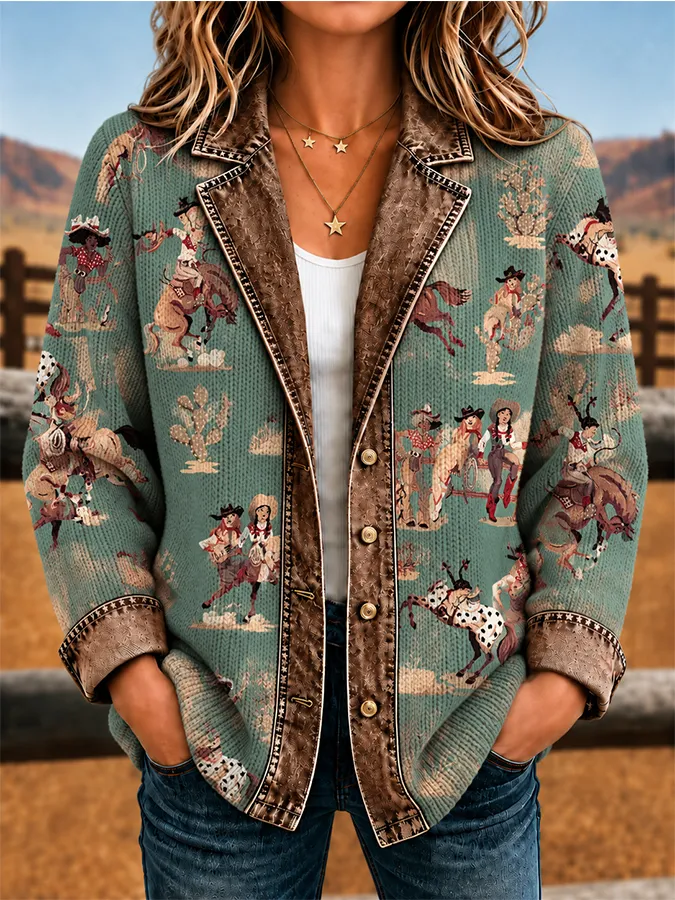 Women'S Retro Printed Jacket