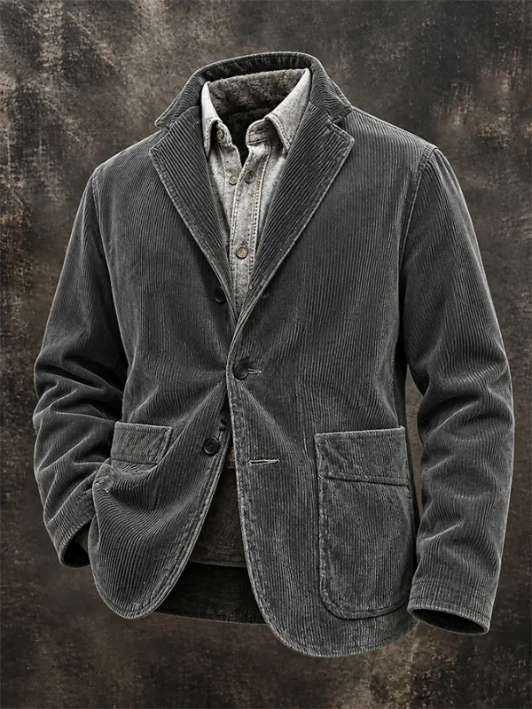 Men'S Casual Corduroy Suit Jacket