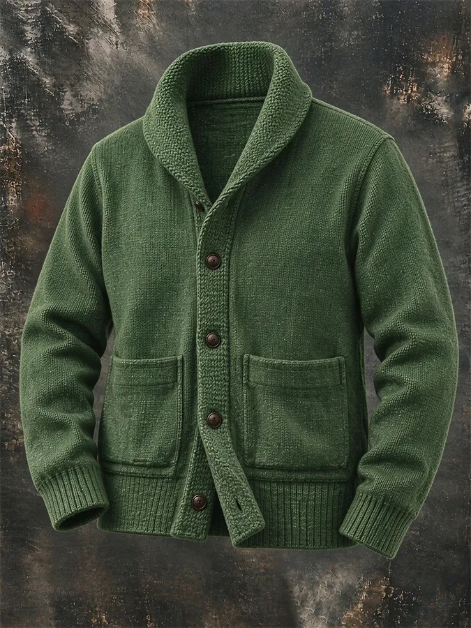 Men'S Casual Western Style Sweater Cardigan