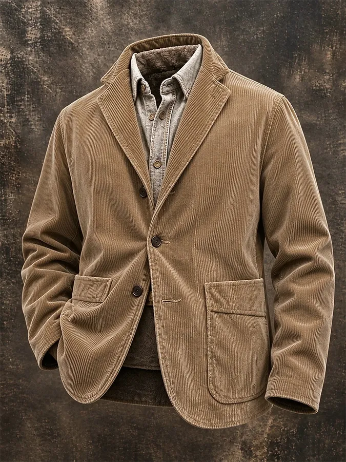 Men'S Casual Corduroy Suit Jacket