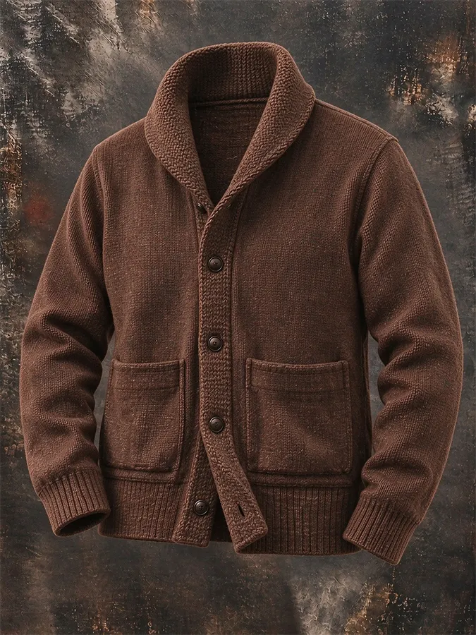 Men'S Casual Western Style Sweater Cardigan