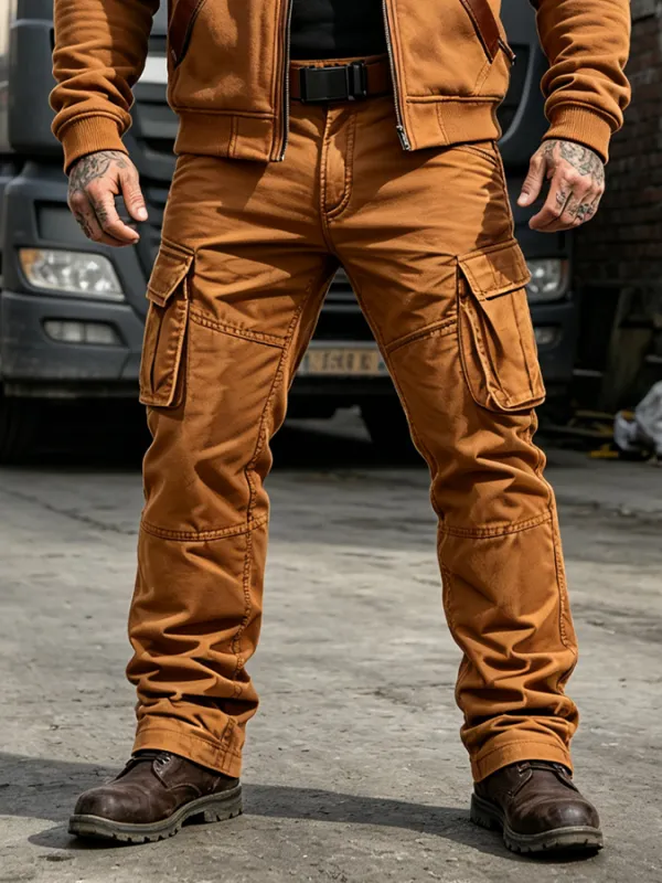 Men'S Retro Pocket Workwear Pants