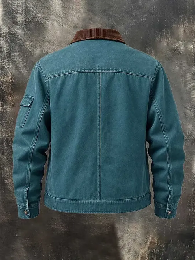 Men's Outdoor Retro Vintage Pocket Zipper Jacket