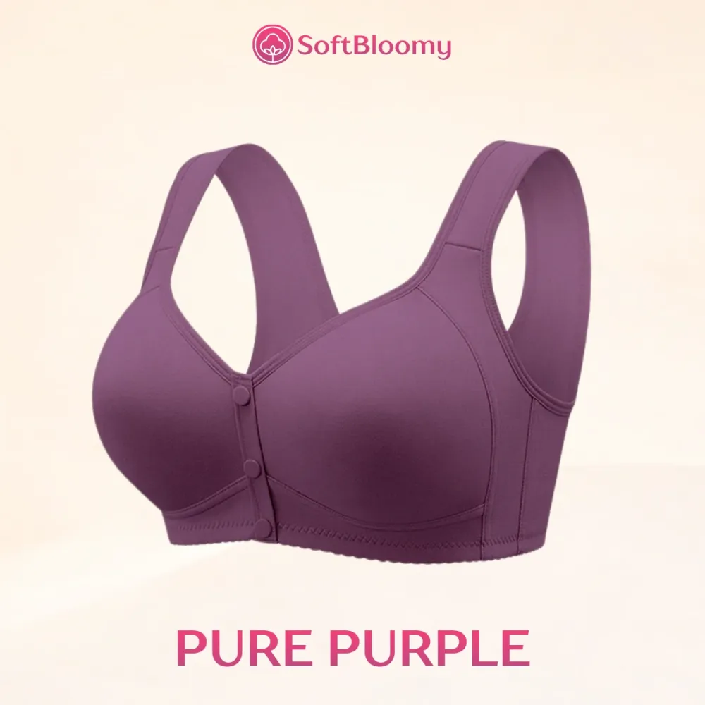 Easy-On Front Closure Cotton Comfort Shaping Bra for Seniors