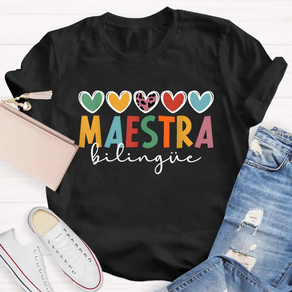 Colorful Letters Teacher T-Shirt