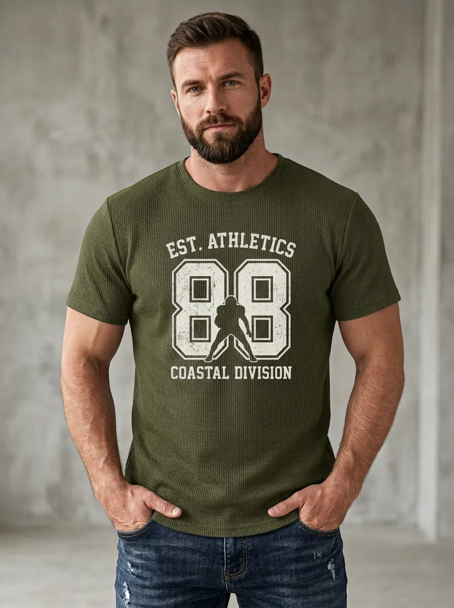 Men's Everyday Football Ball Crew Neck Graphic T-Shirt