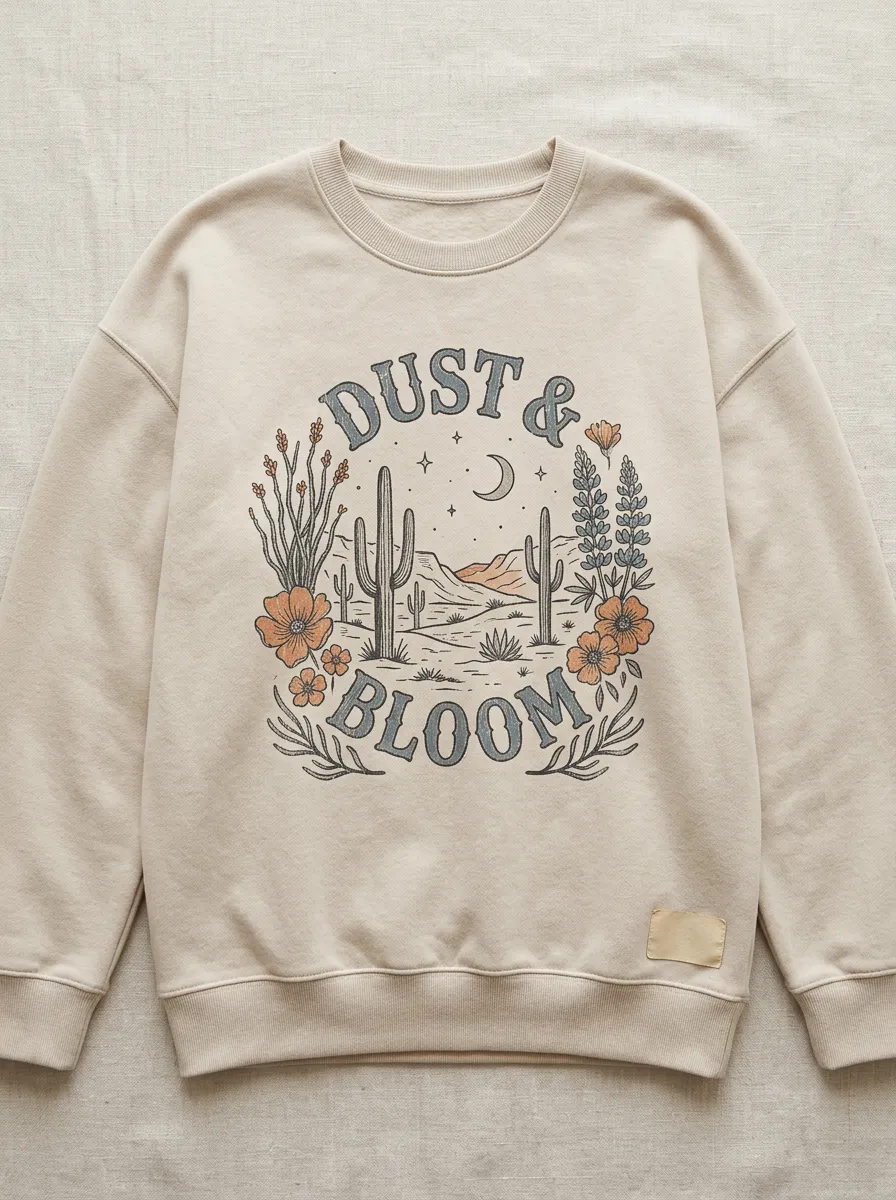 Floral Desert Western Graphic Sweatshirt
