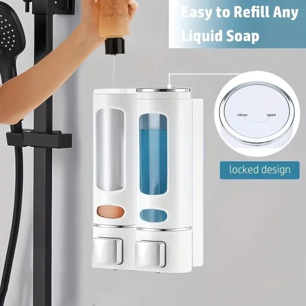 Wall-Mounted Dual Soap Dispenser
