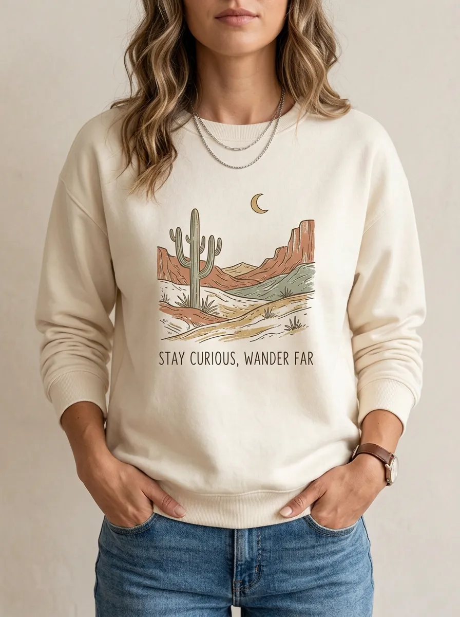Desert Travel Lover Cactus Mountain Sweatshirt