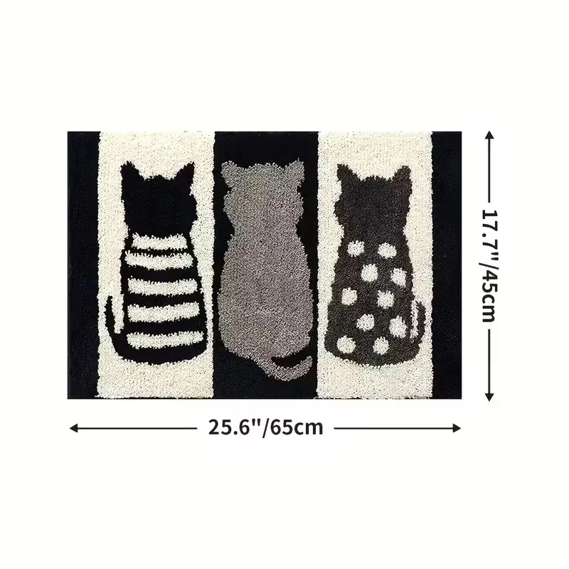 Black & White Cat Bath Mat
