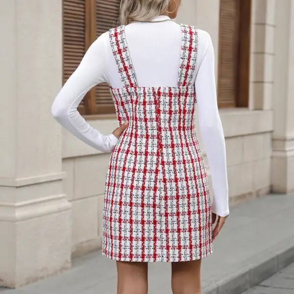 Women's Bodycon Lace Plaid Summer Mini Dress