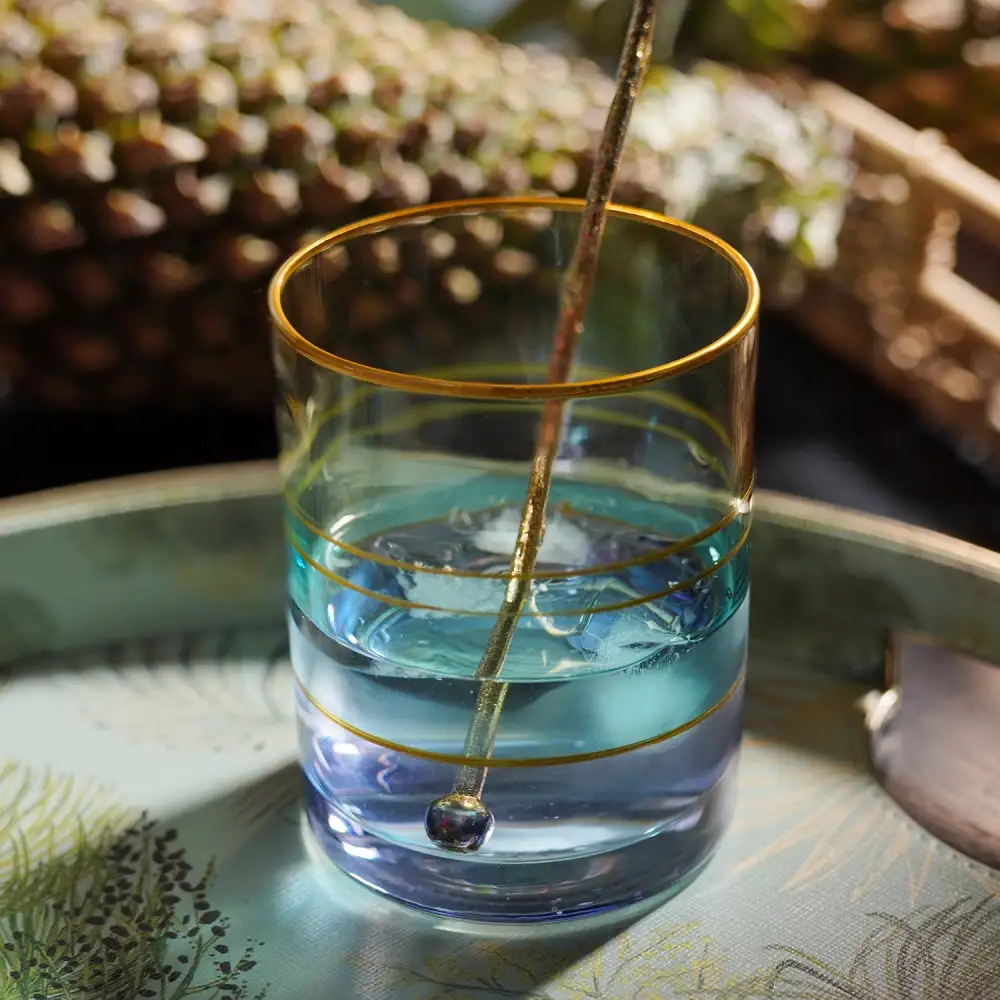 Blue Layered Drinking Glass Set