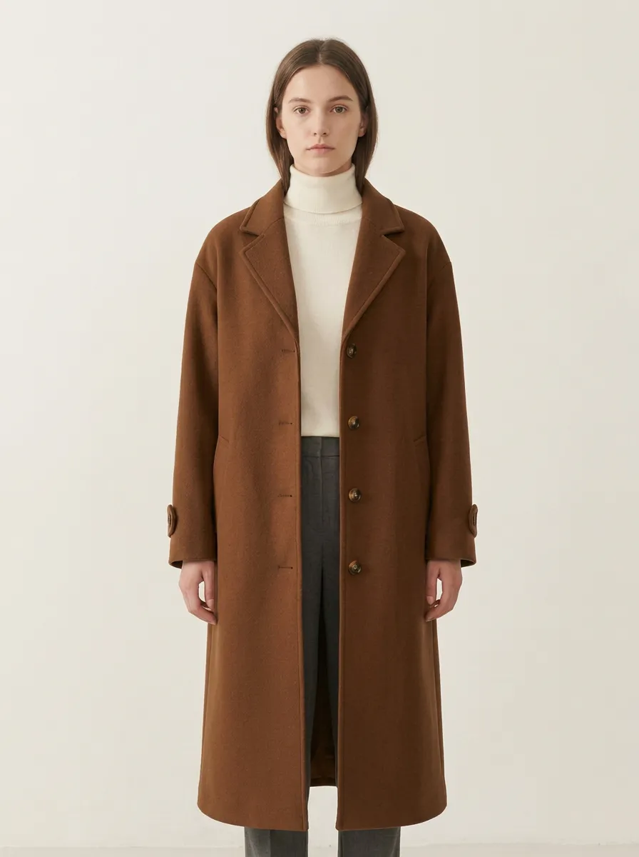 Classic Wool-Blend Longline Outerwear Coat