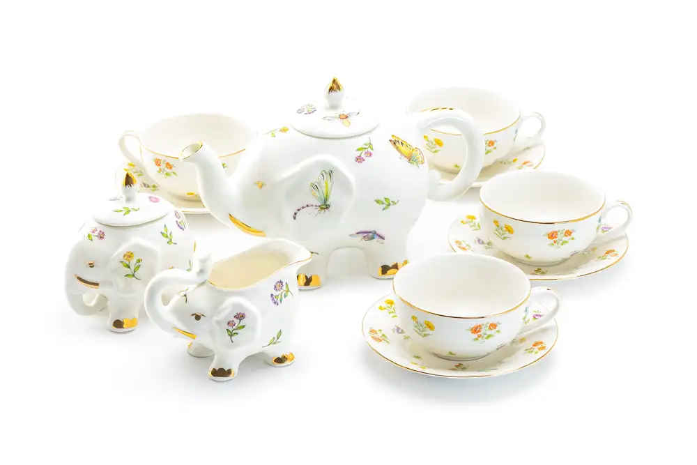 Summer Garden Elephant Porcelain Tea Set