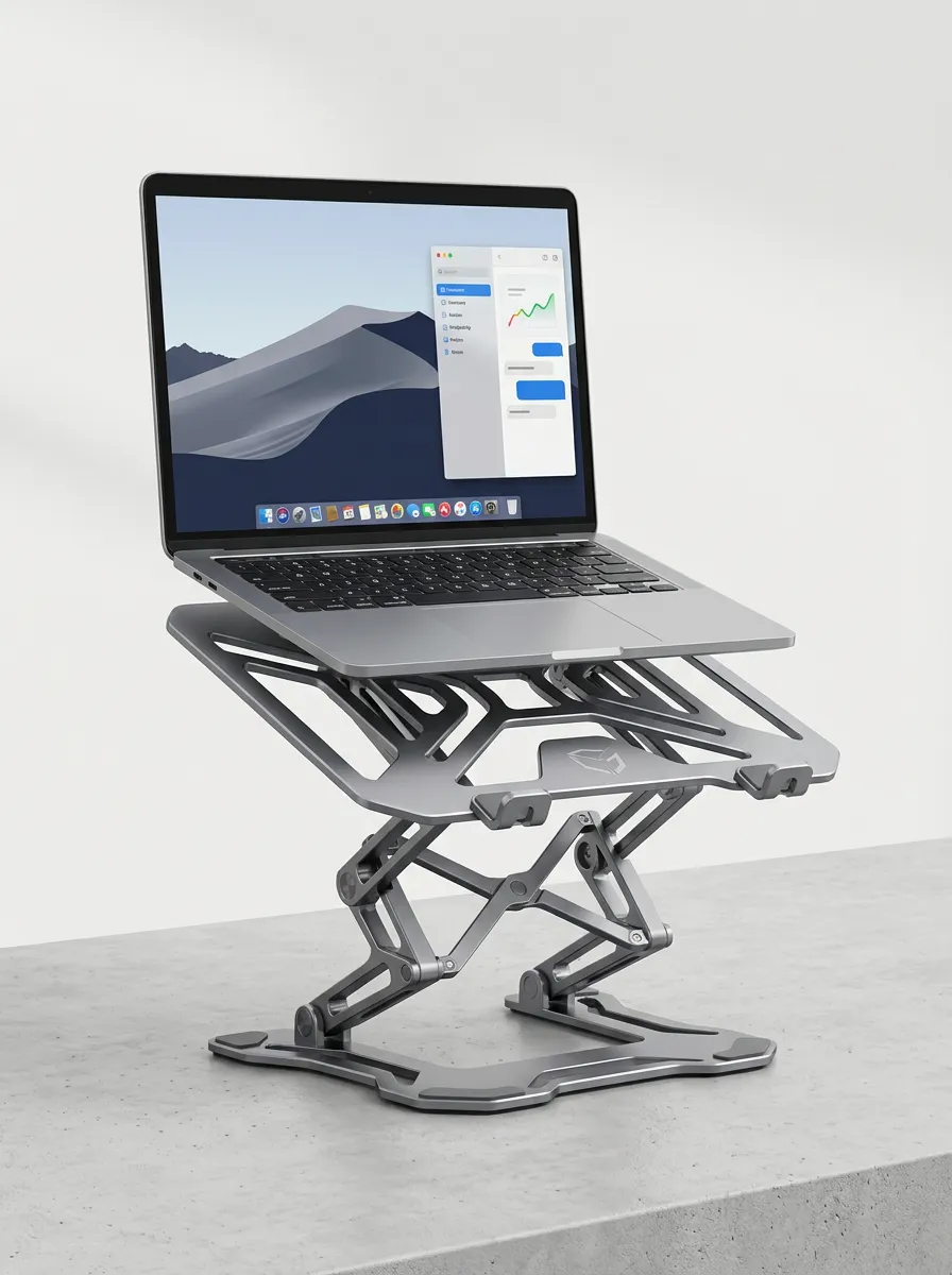 Unisex Tech Enthusiast Geometric Aluminum Printed Laptop Stand