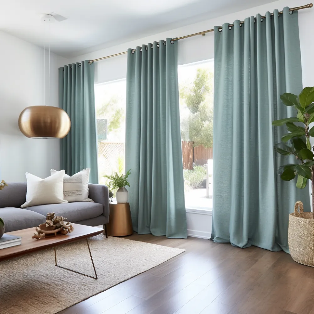 Eyelet Blackout Linen Curtain Panel