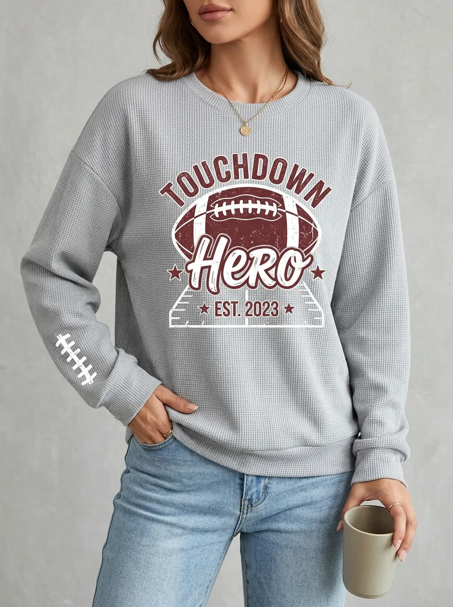 Football Graphic Casual Hoodie
