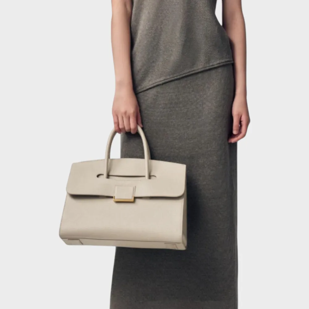 Snap Front Twill Handbag