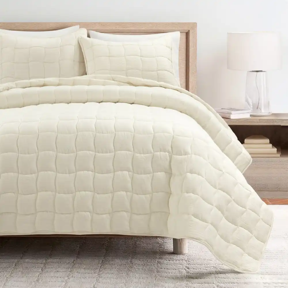 Textured Modern Quilt Bedding Set