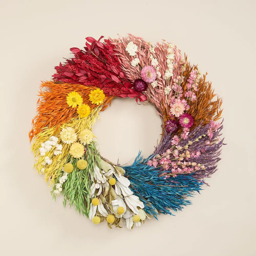 Botanical Strawflower Decorative Wreath