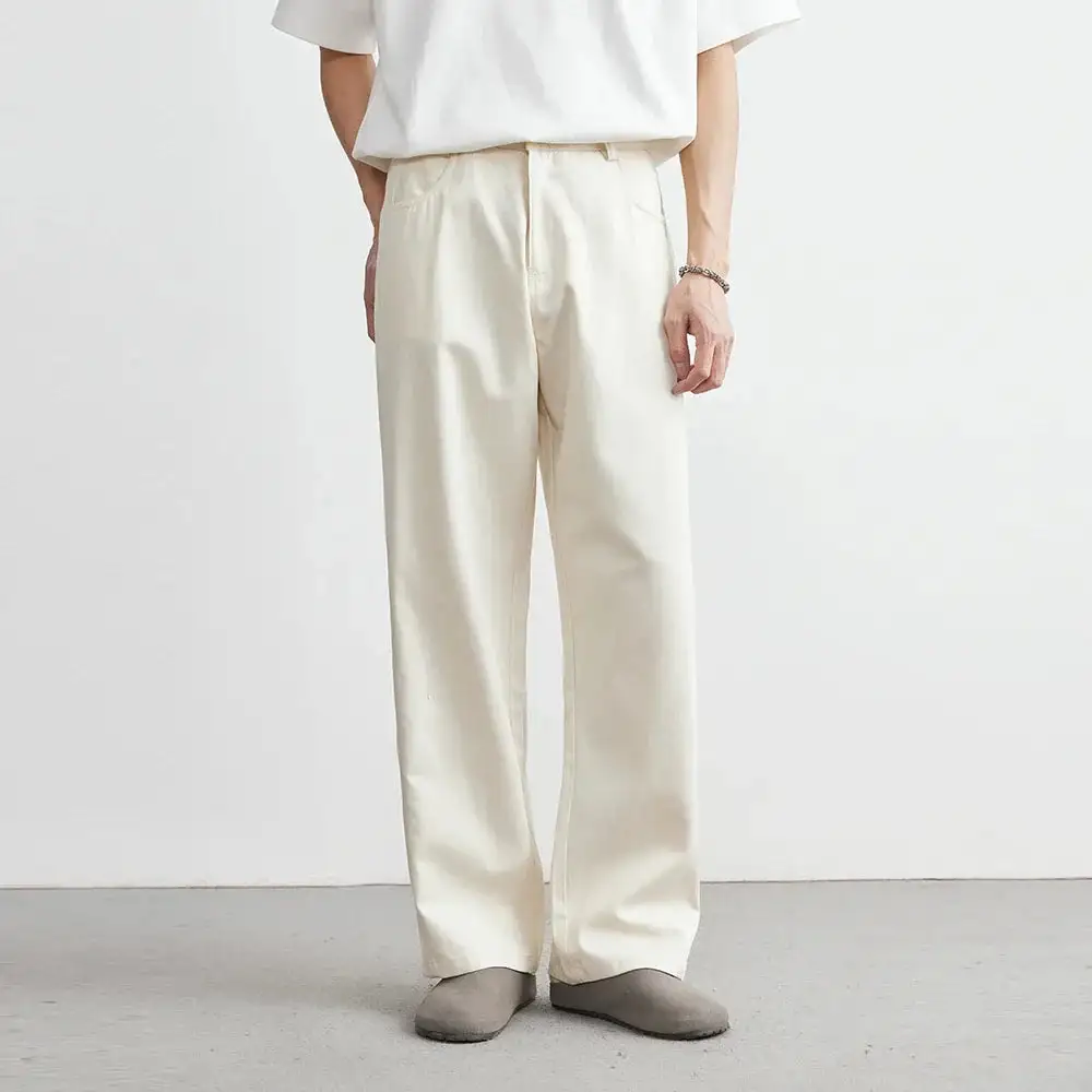 Cotton Twill Wide Leg Pants