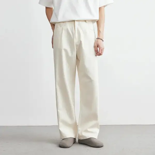 Cotton Twill Wide Leg Pants